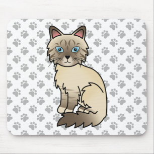 Alfombrilla De Ratón Gato Birman / Ragdoll de Chocolate Point Tabby & P