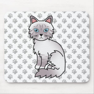 Alfombrilla De Ratón Gato Birman / Ragdoll Tabby de Punta Lila & Patas 