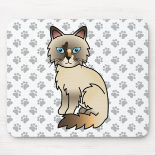 Alfombrilla De Ratón Gato Birmano de concha de tortuga / Ragdoll con pa