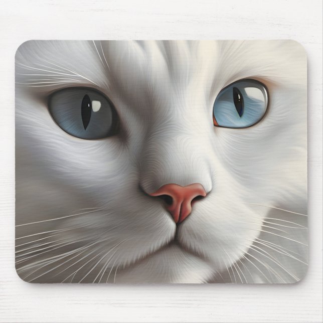 Alfombrilla De Ratón Gato blanco (Frente)