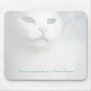 Alfombrilla De Ratón Gato blanco Mousepad