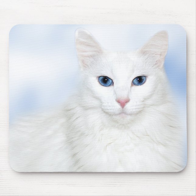 Alfombrilla De Ratón Gato blanco real (Frente)