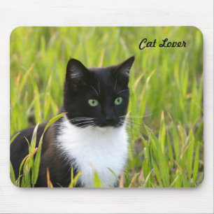 Alfombrilla De Ratón Gato blanco y negro Mousepad