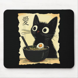Alfombrilla De Ratón Gato comiendo ramen