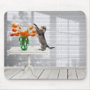 Alfombrilla De Ratón Gato con almohadilla de ratón Tulips Naranja
