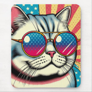 Alfombrilla De Ratón Gato con gafas