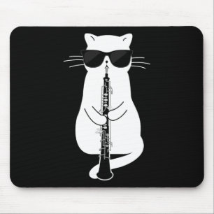 Alfombrilla De Ratón Gato Con Sombrillas Jugando A Oboe