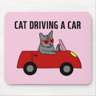 Alfombrilla De Ratón Gato conduciendo un coche