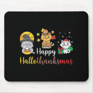 Alfombrilla De Ratón Gato de Acción de Gracias para las Navidades de Ha