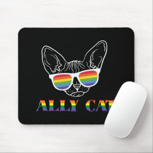 Alfombrilla De Ratón Gato de Ally - Gato del orgullo dulce con gafas de