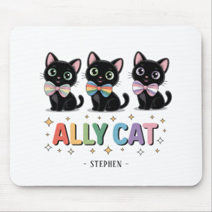Alfombrilla De Ratón Gato de Ally - Gato negro Orgullo LGBTQ
