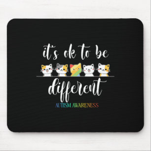 Alfombrilla De Ratón Gato de autismo está bien ser diferente y autista
