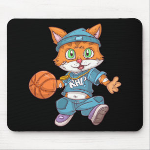 Alfombrilla De Ratón Gato de baloncesto