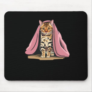 Alfombrilla De Ratón Gato de Bengala Bajo Un Pegatina De Masa Rosa