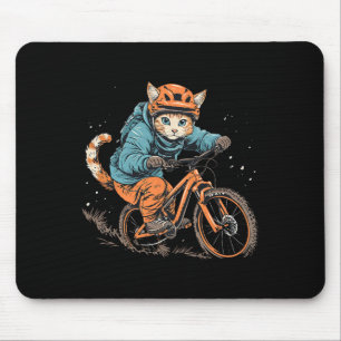 Alfombrilla De Ratón Gato De Bicicleta De Montaña Lindo En Hombres Muje