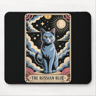 Alfombrilla De Ratón Gato de Carta de Tarot Halloween El Azul Ruso