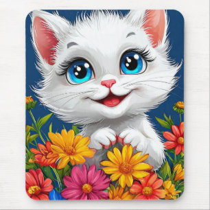 Alfombrilla De Ratón Gato de dibujos animados adorable