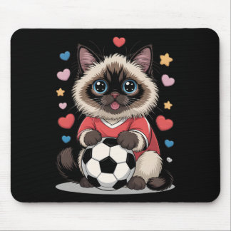 Alfombrilla De Ratón Gato de fútbol Kawaii solo chica que ama a Birman 