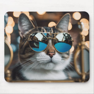 Alfombrilla De Ratón Gato de Guay con gafas de sol, gato