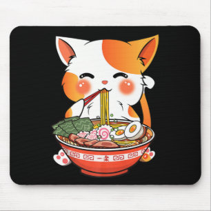 Alfombrilla De Ratón Gato de Kawaii Ramen Anime Chicas de comida japone