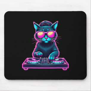 Alfombrilla De Ratón Gato De La Casa Del Dj Arcoiris Dj Cat Kitty