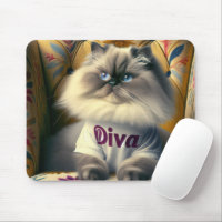 Gato de la diva del Himalaya en la silla