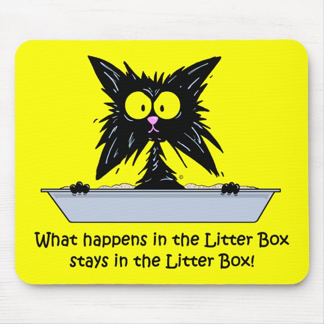 Alfombrilla De Ratón Gato de Litterbox (Frente)