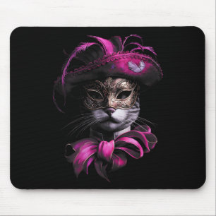 Alfombrilla De Ratón Gato de Máscara Felino Juguetón Carnaval Mard