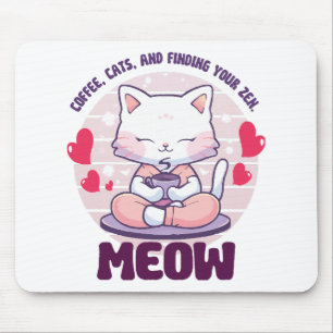 Alfombrilla De Ratón Gato de meditación - Gato Kawaii