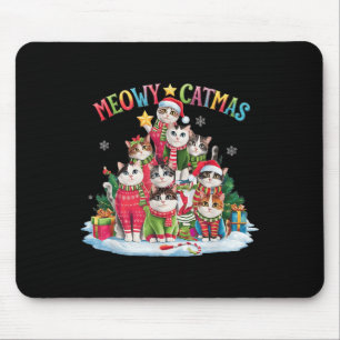 Alfombrilla De Ratón Gato de Navidad Amante de Meowy Catmas Cat Árbol d