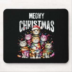 Alfombrilla De Ratón Gato de Navidad Divertido Gato Mamá Gato Papá Navi