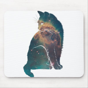 Alfombrilla De Ratón Gato de nebulosa espacial