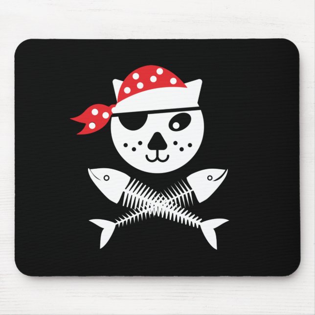 Alfombrilla De Ratón Gato De Niños Piratas Cuestos Y Divertidos (Frente)
