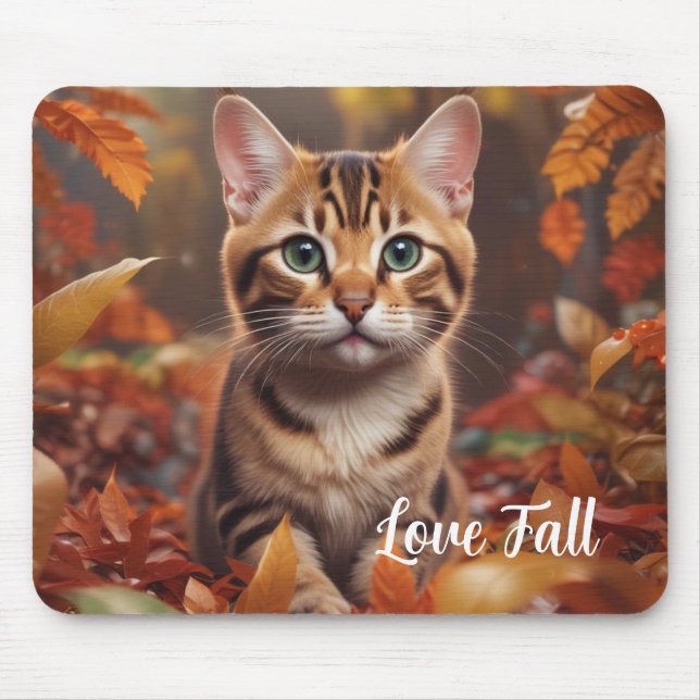 Alfombrilla De Ratón Gato de Otoño  (Frente)