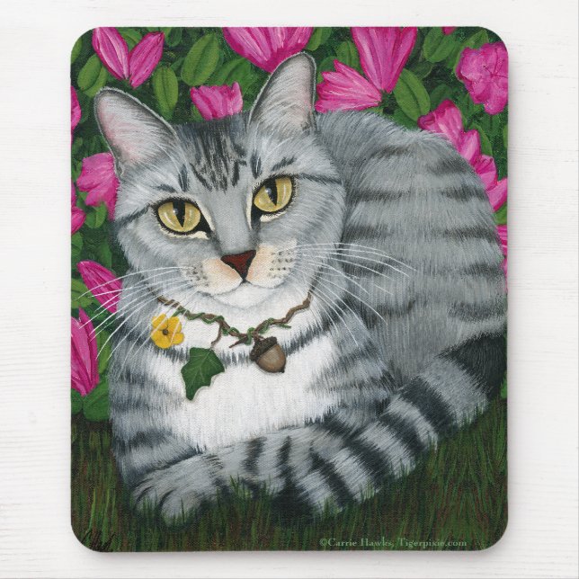 Alfombrilla De Ratón Gato de plata Mousepad del jardín del gato de (Frente)