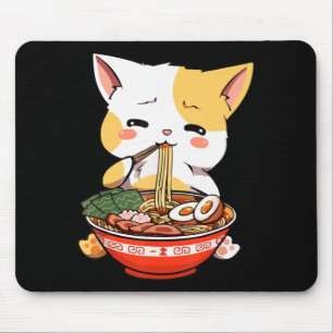 Alfombrilla De Ratón Gato de Ramen Comer fideos Kawaii Anime Merch Gift