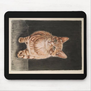 Alfombrilla De Ratón Gato de tabby de Mousepad, amarillos calientes,