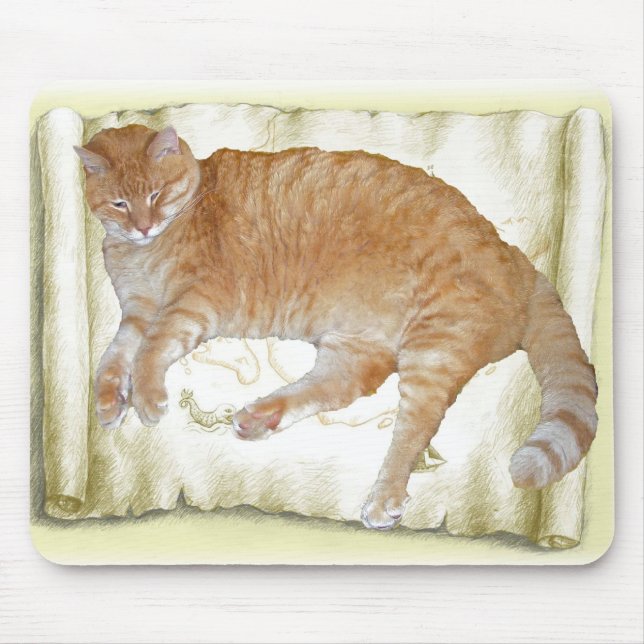 Alfombrilla De Ratón Gato de tigre amarillo Mousepad (Frente)