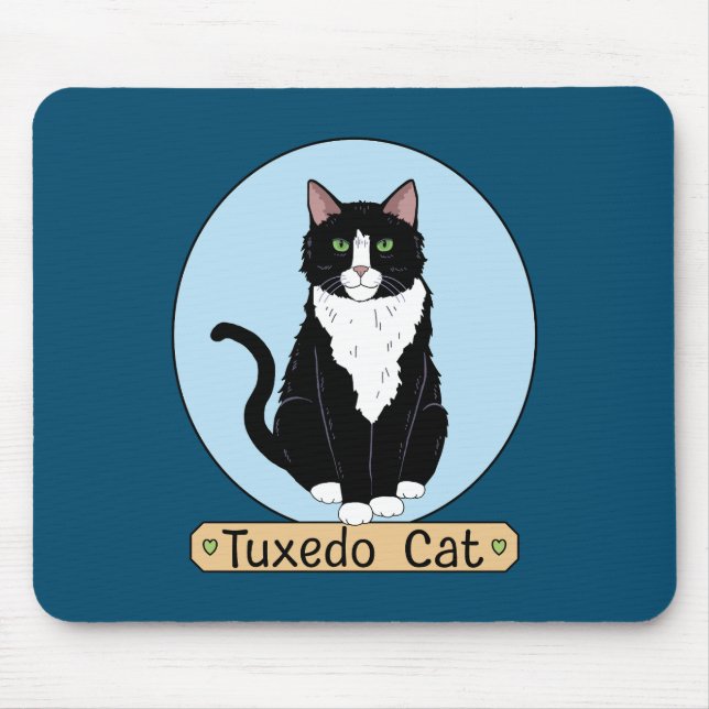 Alfombrilla De Ratón Gato de Tuxedo (Frente)