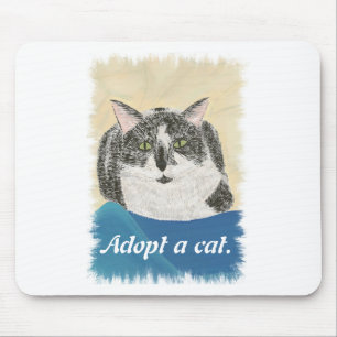 Alfombrilla De Ratón Gato de Tuxedo Adoptar almohadillas de ratón promo