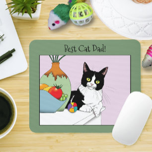Alfombrilla De Ratón Gato de Tuxedo del Día del Padre
