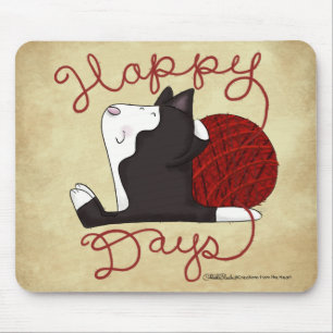 Alfombrilla De Ratón Gato de Tuxedo - Días felices