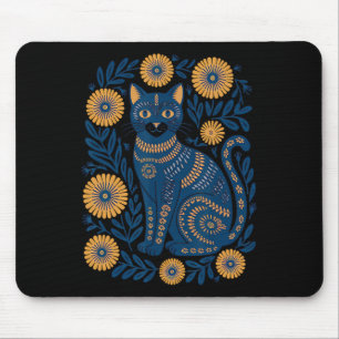 Alfombrilla De Ratón Gato de Ucrania Floral Vintage Bandera Ucraniana V