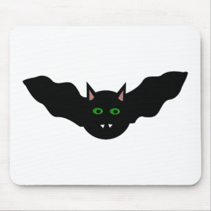 Alfombrilla De Ratón Gato de vampiros frente a Bat Halloween Mousepad