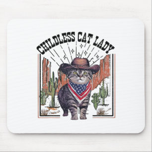 Alfombrilla De Ratón Gato De Vaquero Gato Gente Sin Hijos Dama De Gato 