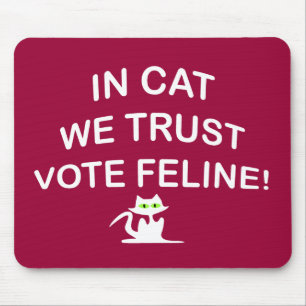 Alfombrilla De Ratón Gato de votación con texto blanco
