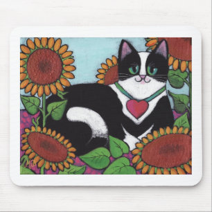 Alfombrilla De Ratón Gato del girasol