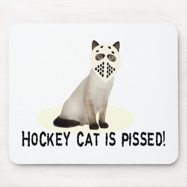 Alfombrilla De Ratón Gato del hockey Pissed (Frente)