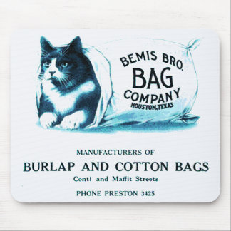Alfombrilla De Ratón Gato del vintage en el bolso Mousepad