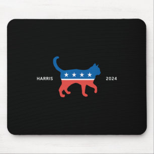 Alfombrilla De Ratón Gato Democrático Harris 2024 - Vota Por Kamala Whe